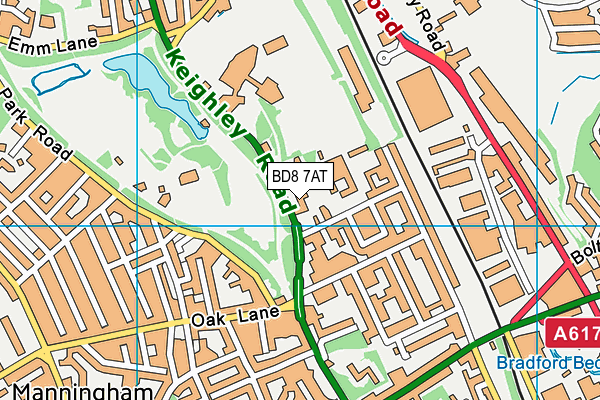 BD8 7AT map - OS VectorMap District (Ordnance Survey)