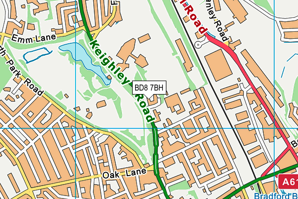 BD8 7BH map - OS VectorMap District (Ordnance Survey)