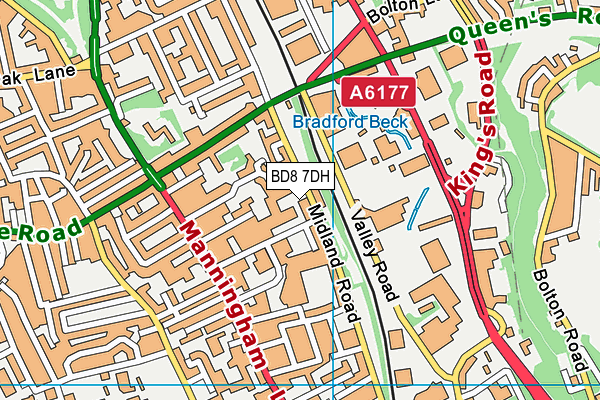 BD8 7DH map - OS VectorMap District (Ordnance Survey)