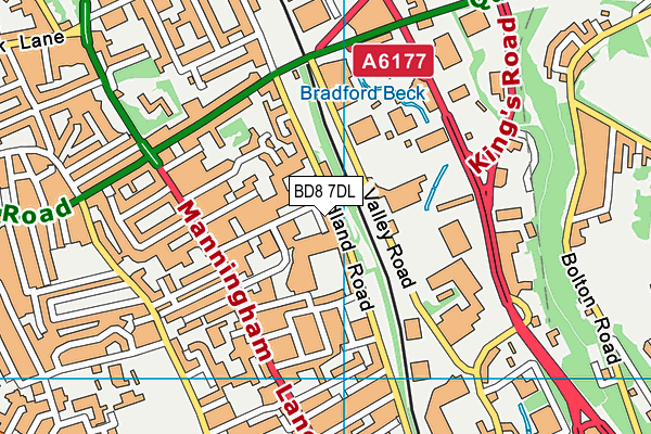 BD8 7DL map - OS VectorMap District (Ordnance Survey)
