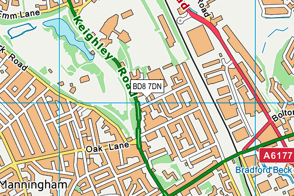 BD8 7DN map - OS VectorMap District (Ordnance Survey)