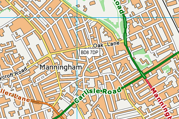 BD8 7DP map - OS VectorMap District (Ordnance Survey)