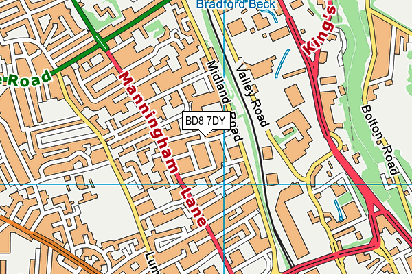 Bradford City Fc (Valley Parade) map (BD8 7DY) - OS VectorMap District (Ordnance Survey)