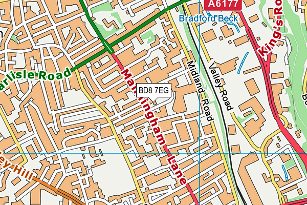 BD8 7EG map - OS VectorMap District (Ordnance Survey)