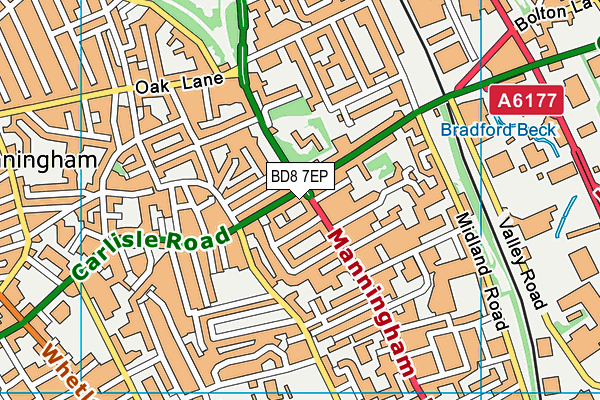 BD8 7EP map - OS VectorMap District (Ordnance Survey)