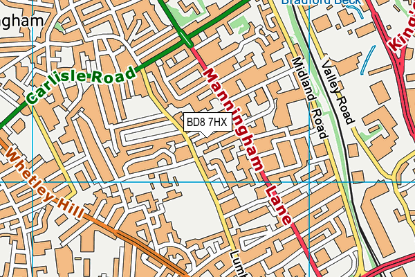 BD8 7HX map - OS VectorMap District (Ordnance Survey)