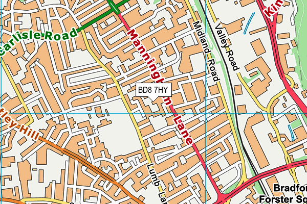 BD8 7HY map - OS VectorMap District (Ordnance Survey)