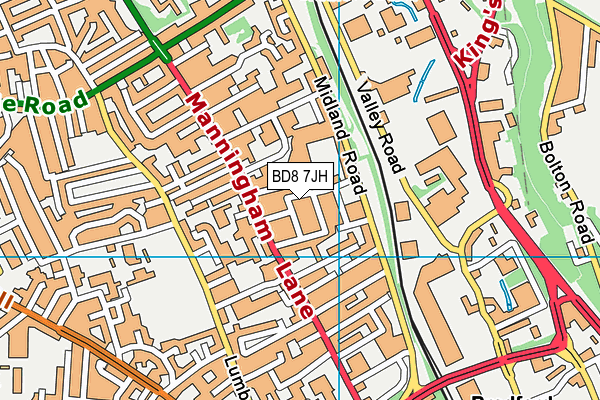 BD8 7JH map - OS VectorMap District (Ordnance Survey)