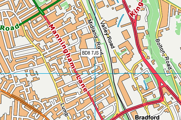 BD8 7JS map - OS VectorMap District (Ordnance Survey)