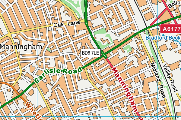 BD8 7LE map - OS VectorMap District (Ordnance Survey)