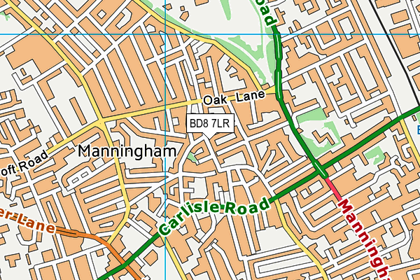BD8 7LR map - OS VectorMap District (Ordnance Survey)