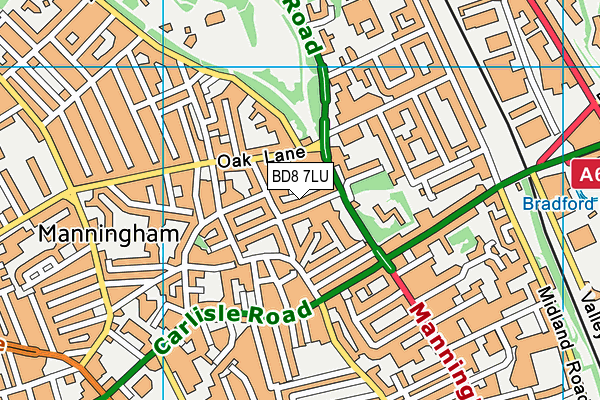 BD8 7LU map - OS VectorMap District (Ordnance Survey)