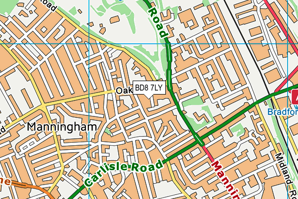 BD8 7LY map - OS VectorMap District (Ordnance Survey)