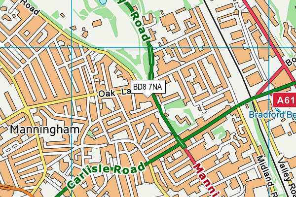 BD8 7NA map - OS VectorMap District (Ordnance Survey)