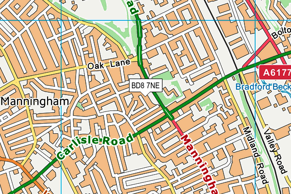 BD8 7NE map - OS VectorMap District (Ordnance Survey)