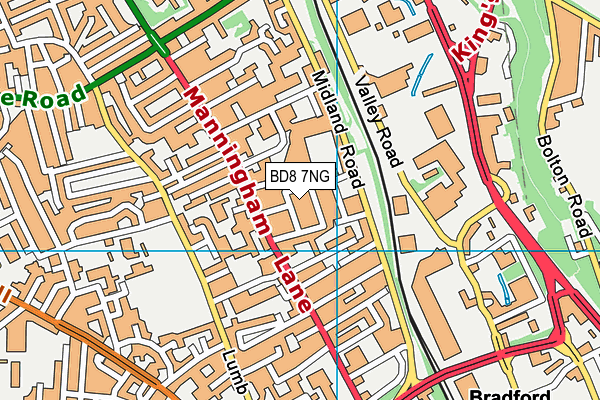 BD8 7NG map - OS VectorMap District (Ordnance Survey)