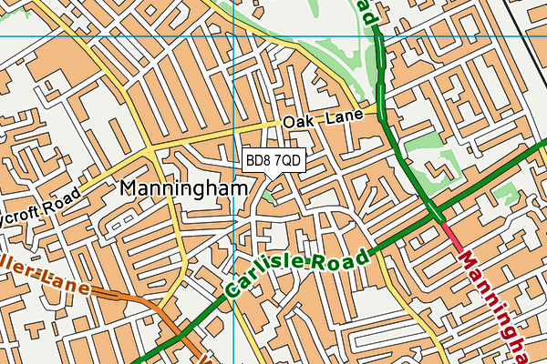 BD8 7QD map - OS VectorMap District (Ordnance Survey)