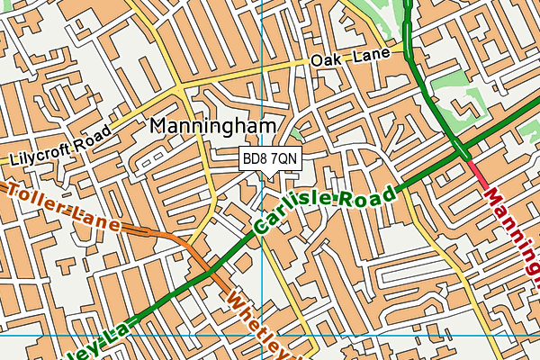 BD8 7QN map - OS VectorMap District (Ordnance Survey)