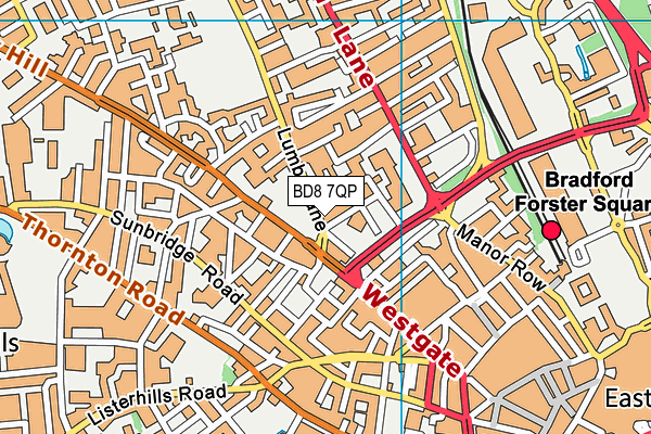 BD8 7QP map - OS VectorMap District (Ordnance Survey)