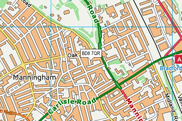 BD8 7QR map - OS VectorMap District (Ordnance Survey)