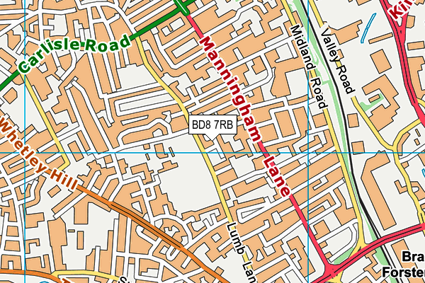 BD8 7RB map - OS VectorMap District (Ordnance Survey)