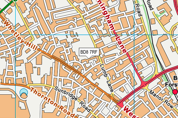 BD8 7RF map - OS VectorMap District (Ordnance Survey)