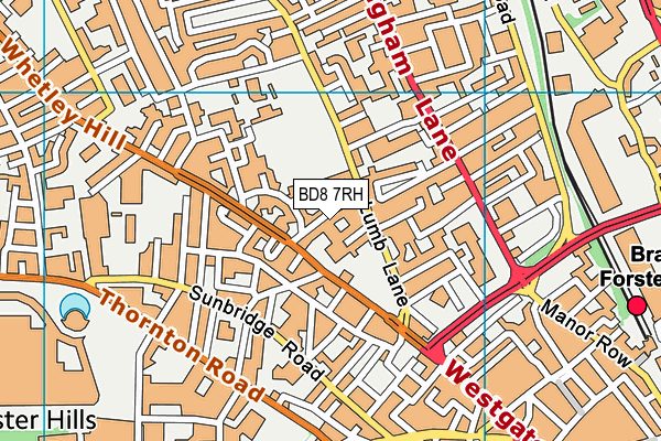 BD8 7RH map - OS VectorMap District (Ordnance Survey)