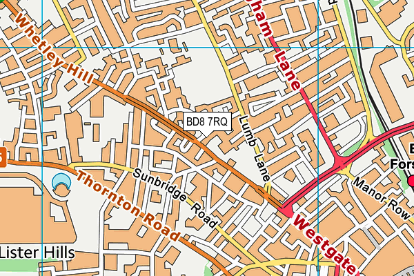 BD8 7RQ map - OS VectorMap District (Ordnance Survey)