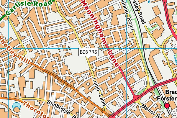 BD8 7RS map - OS VectorMap District (Ordnance Survey)