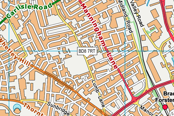 BD8 7RT map - OS VectorMap District (Ordnance Survey)