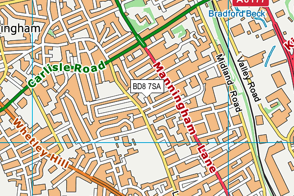 BD8 7SA map - OS VectorMap District (Ordnance Survey)