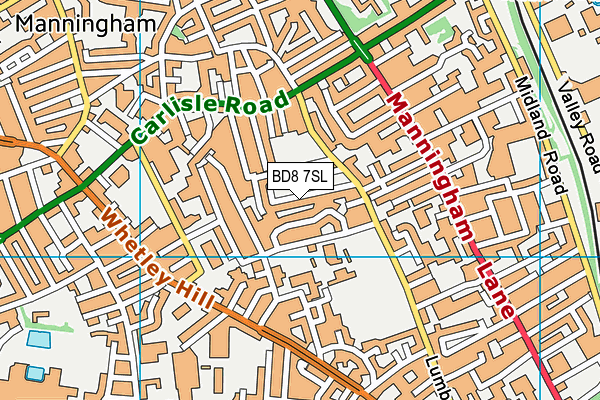 BD8 7SL map - OS VectorMap District (Ordnance Survey)