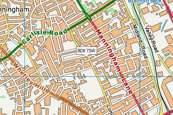 BD8 7SW map - OS VectorMap District (Ordnance Survey)