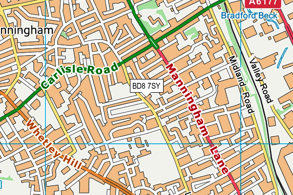 BD8 7SY map - OS VectorMap District (Ordnance Survey)