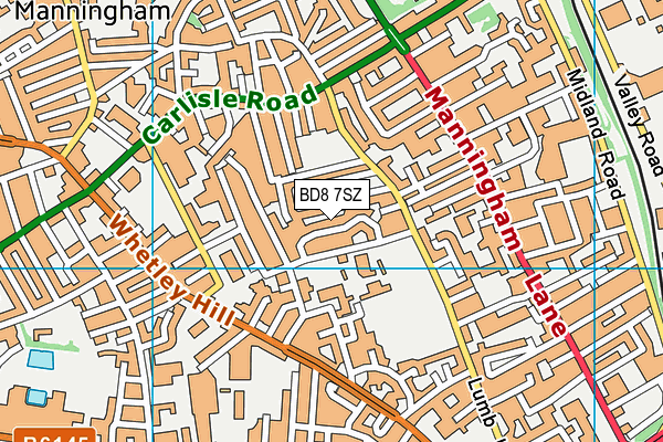 BD8 7SZ map - OS VectorMap District (Ordnance Survey)