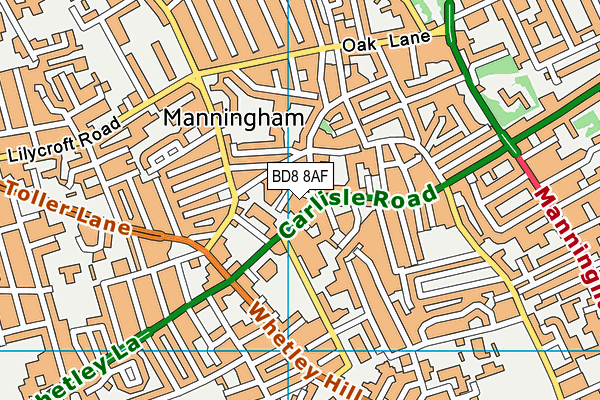 BD8 8AF map - OS VectorMap District (Ordnance Survey)