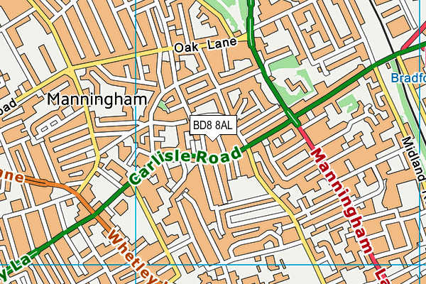 BD8 8AL map - OS VectorMap District (Ordnance Survey)