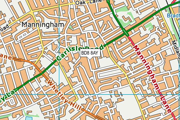 BD8 8AY map - OS VectorMap District (Ordnance Survey)