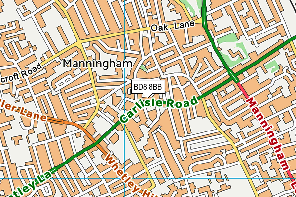 BD8 8BB map - OS VectorMap District (Ordnance Survey)