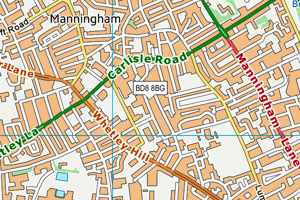 BD8 8BG map - OS VectorMap District (Ordnance Survey)