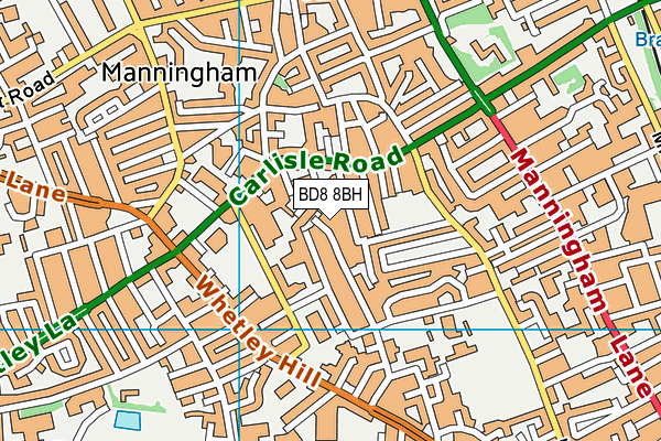 BD8 8BH map - OS VectorMap District (Ordnance Survey)