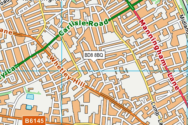BD8 8BQ map - OS VectorMap District (Ordnance Survey)