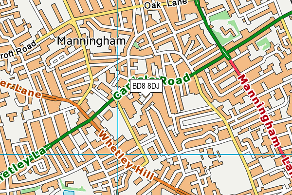 BD8 8DJ map - OS VectorMap District (Ordnance Survey)