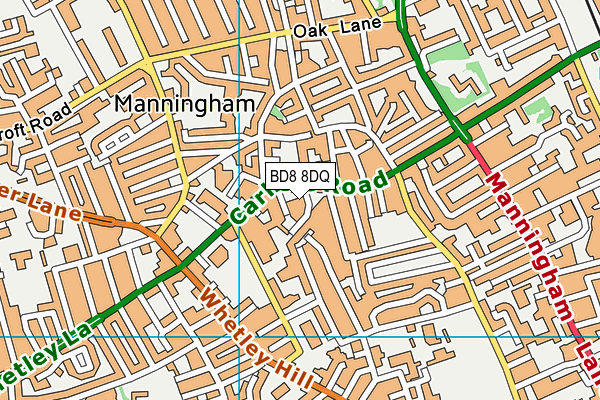 BD8 8DQ map - OS VectorMap District (Ordnance Survey)