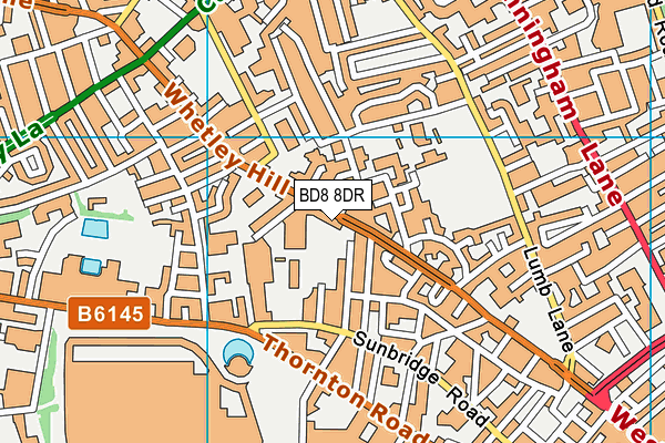 BD8 8DR map - OS VectorMap District (Ordnance Survey)