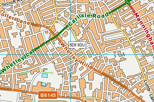 BD8 8DU map - OS VectorMap District (Ordnance Survey)