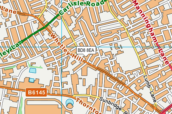 BD8 8EA map - OS VectorMap District (Ordnance Survey)