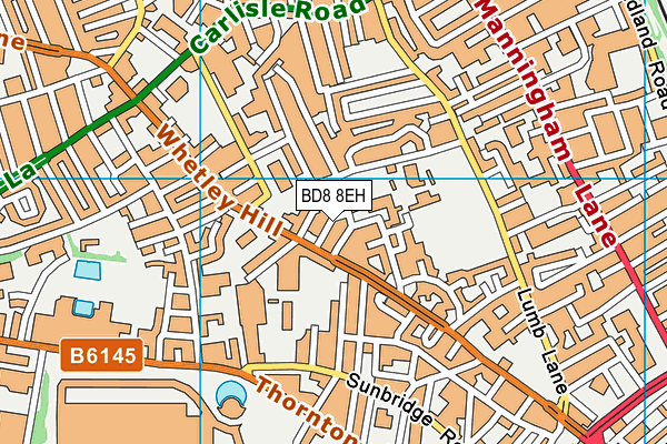 BD8 8EH map - OS VectorMap District (Ordnance Survey)