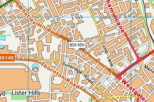 BD8 8EN map - OS VectorMap District (Ordnance Survey)