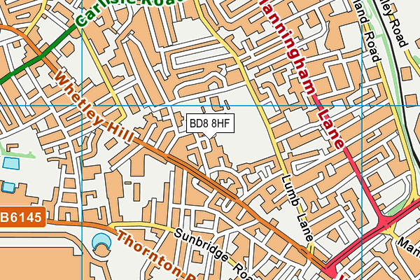 BD8 8HF map - OS VectorMap District (Ordnance Survey)